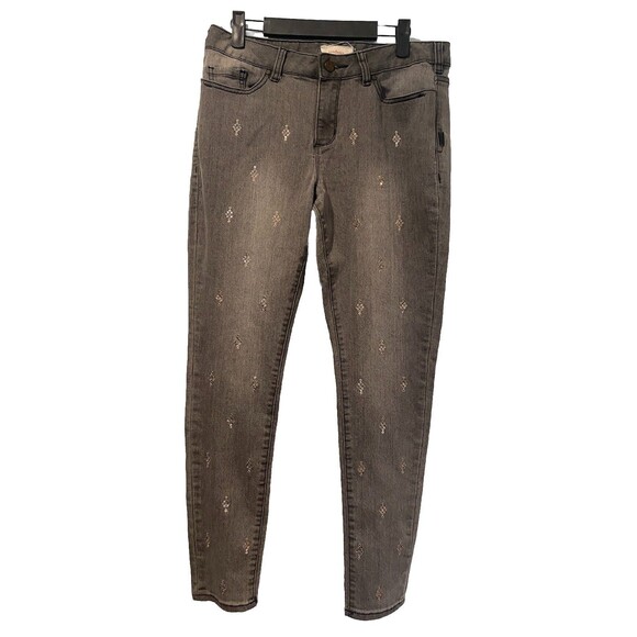 Sundance Jeans Womens 30 Grey Primrose Sequin Stretch Punk Fairy Grunge Indie - Picture 1 of 9
